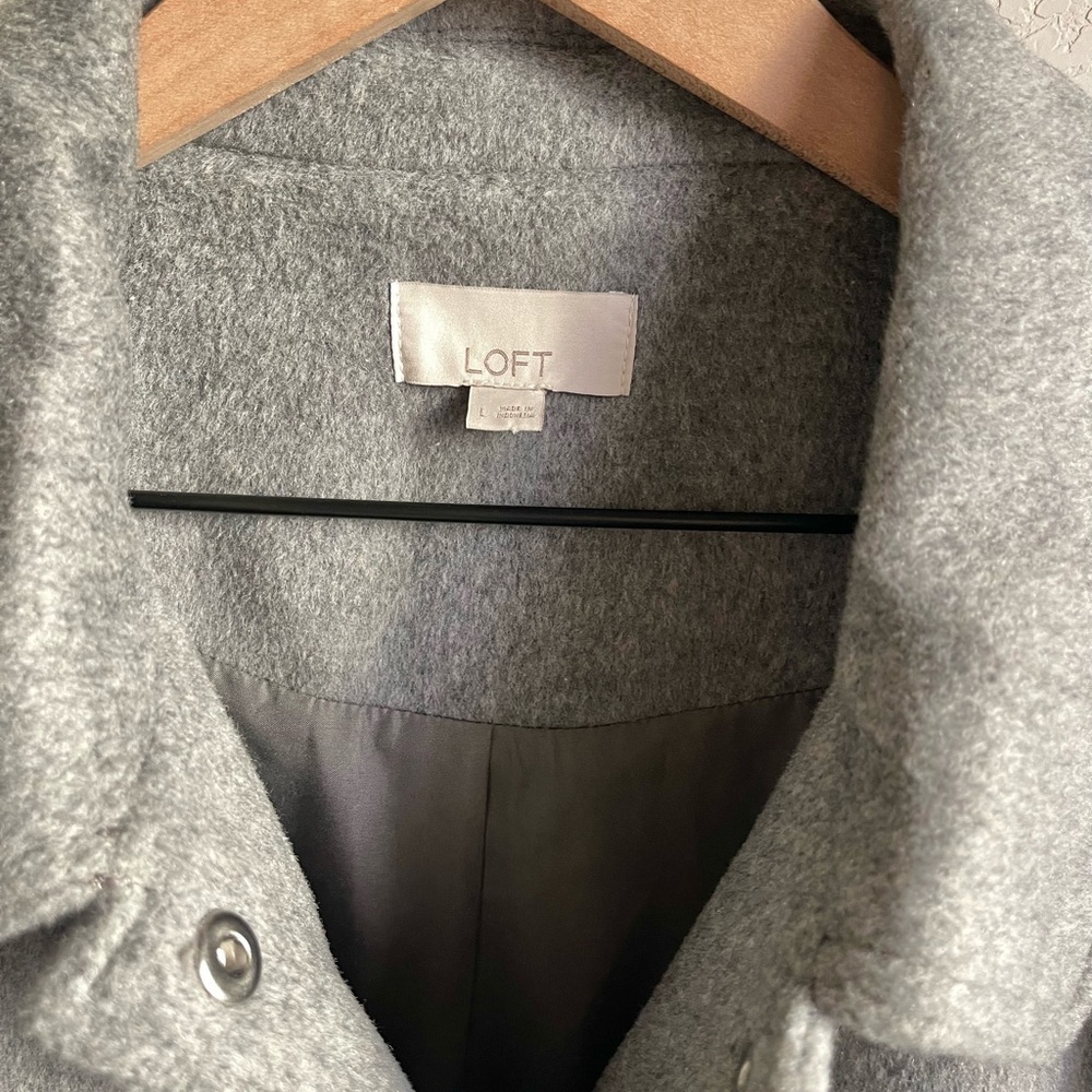 LOFT Gray Wool Blend Coat - Picture 2 of 2